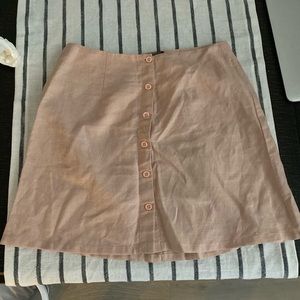 Reformation Pink Linen Skirt